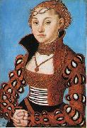Lucas  Cranach Portrait dune noble dame saxonne France oil painting artist